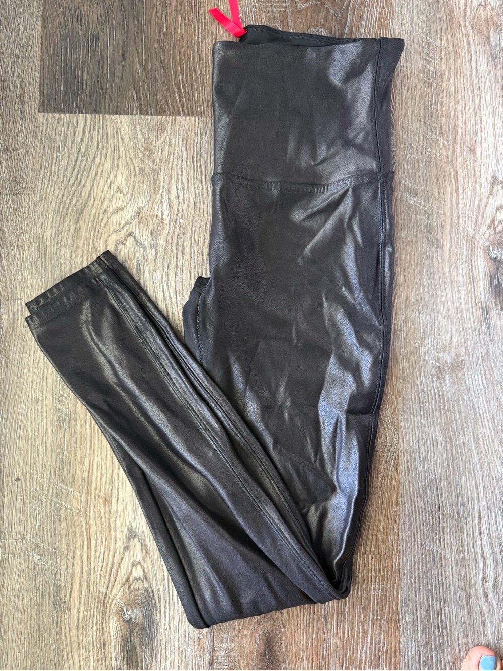 SPANX Black Faux Leather Leggings